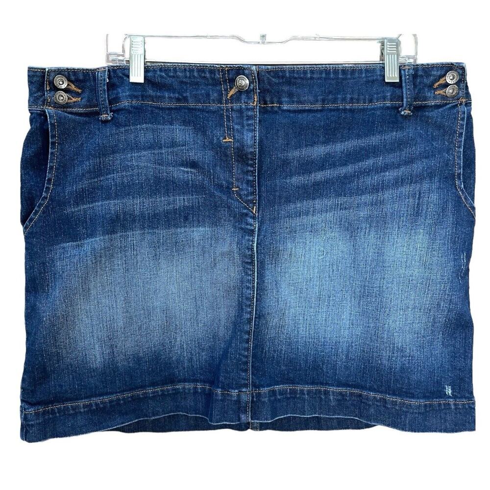 Women's Tommy Hilfiger Blue Denim Mini Skirt Plus Size 18‎ Y2K